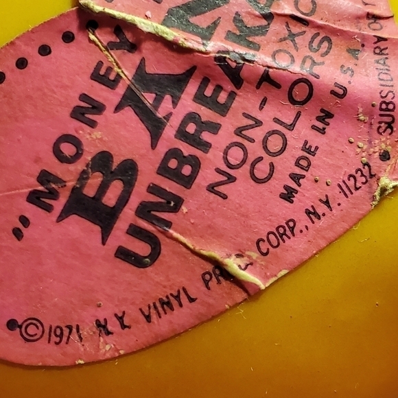 Vtg Money Lover Bank Hungry Lion 1971 N.Y. Vinyl Prod. Comp coin change piggy - Picture 15 of 15